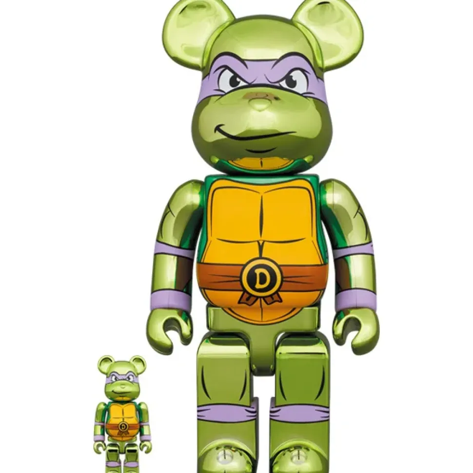 BE@RBRICK Teenage Mutant Ninja Turtles Donatello: Chrome Ver. 100% & 400%