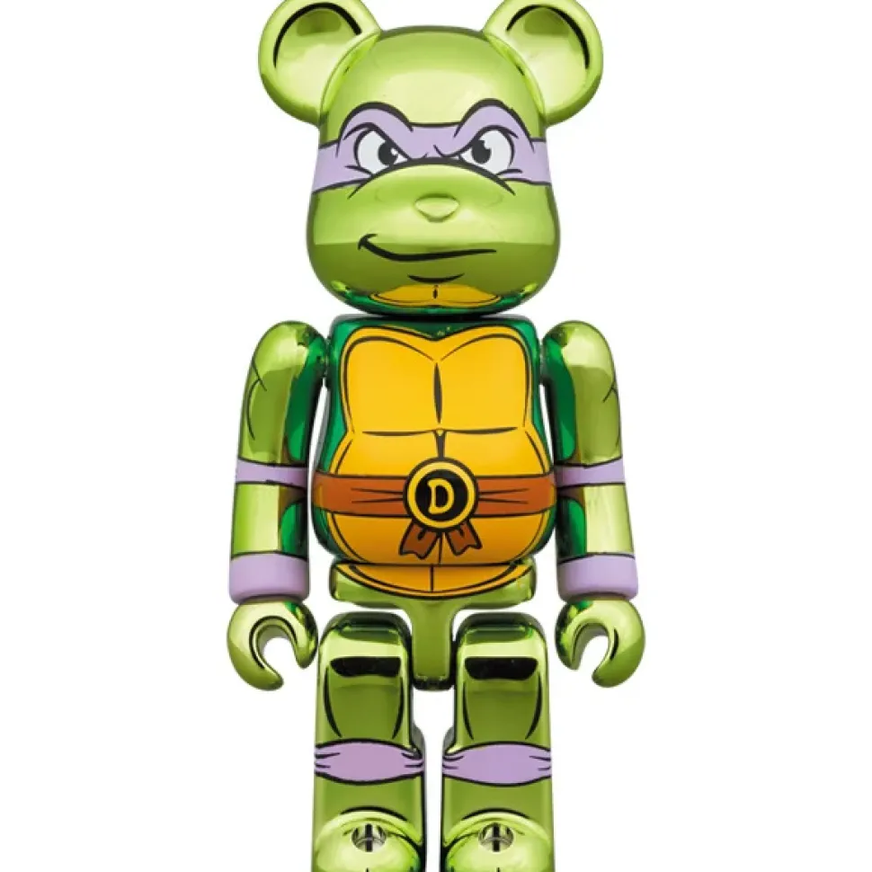 BE@RBRICK Teenage Mutant Ninja Turtles Donatello: Chrome Ver. 100% & 400%