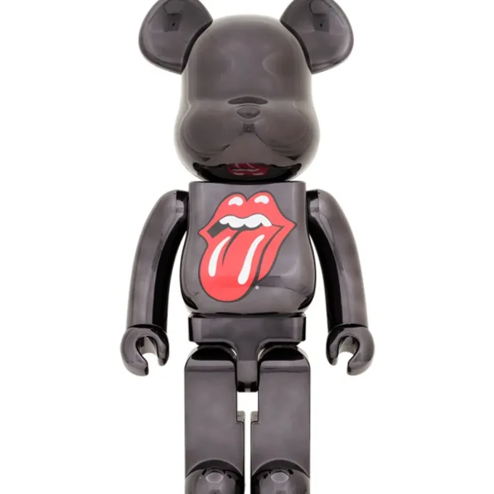 BE@RBRICK The Rolling Stones Lips & Tongue: Black Chrome Ver. 1000%