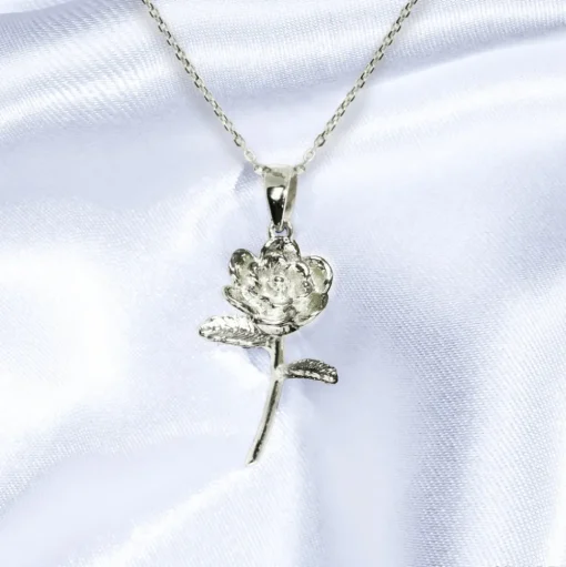 Final Fantasy XIV Silver Pendant Elpis Flower