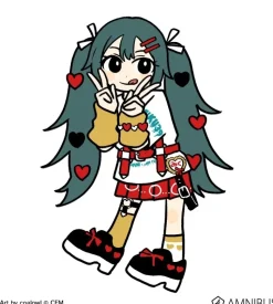 Hatsune Miku Art by Coalowl Plushie Mascot Ver. A