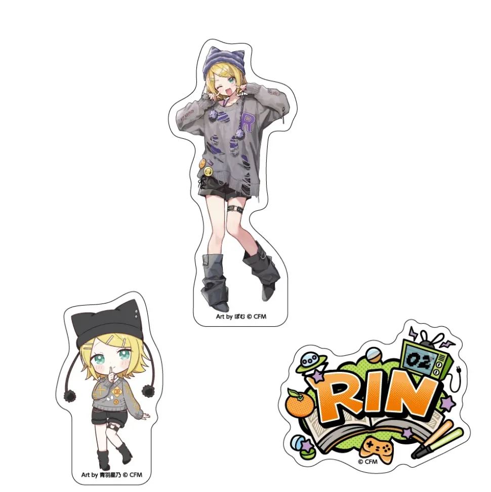 Hatsune Miku Don Quijote Fair 2025 Sticker Set of 3 Kagamine Rin: Akiba Culture Fashion Ver.