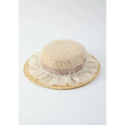 Honey Salon Dot Tulle Boater