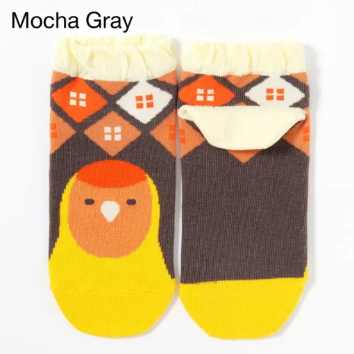 KOTORITACHI Peach-faced Lovebird Printed Socks