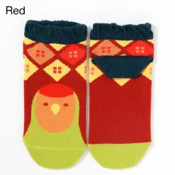 KOTORITACHI Peach-faced Lovebird Printed Socks