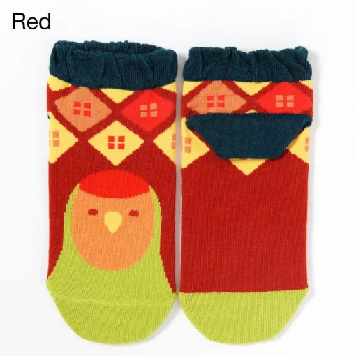 KOTORITACHI Peach-faced Lovebird Printed Socks