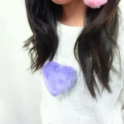 Le cocone Big Heart Fake Fur Necklace