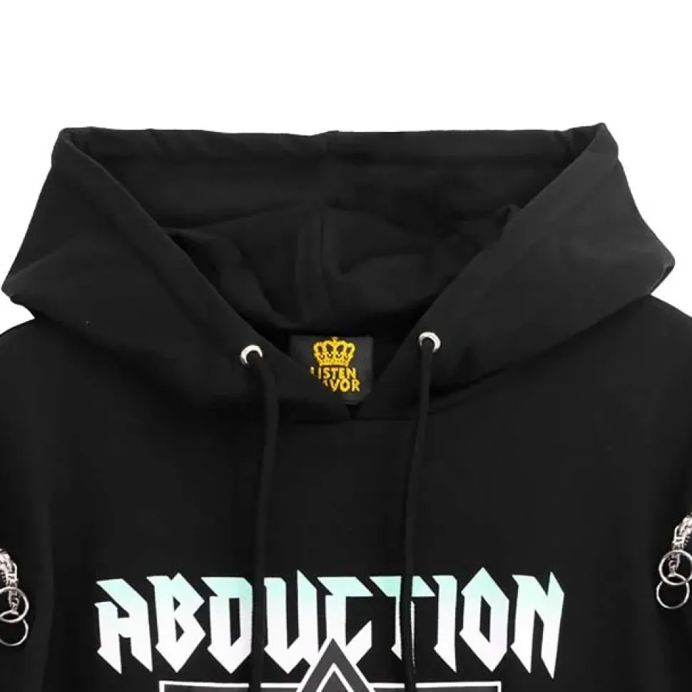 LISTEN FLAVOR Alien Abduction Zippered Shoulder Hoodie