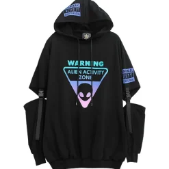 LISTEN FLAVOR Alien Separate Sleeve Belt Hoodie