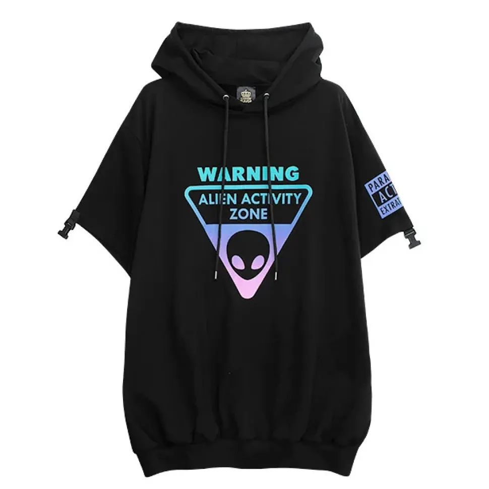 LISTEN FLAVOR Alien Separate Sleeve Belt Hoodie