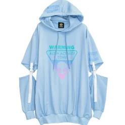 LISTEN FLAVOR Alien Separate Sleeve Belt Hoodie