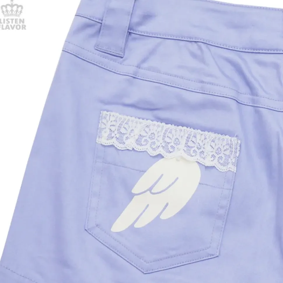 LISTEN FLAVOR Angelic Lace-up Ribbon Shorts