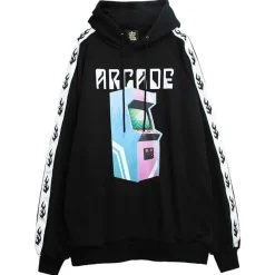 LISTEN FLAVOR Arcade Game Sleeve Line Hoodie Black