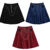LISTEN FLAVOR Barbed Wire Chain Pleated Skirt