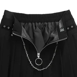 LISTEN FLAVOR Barbed Wire Chain Pleated Skirt