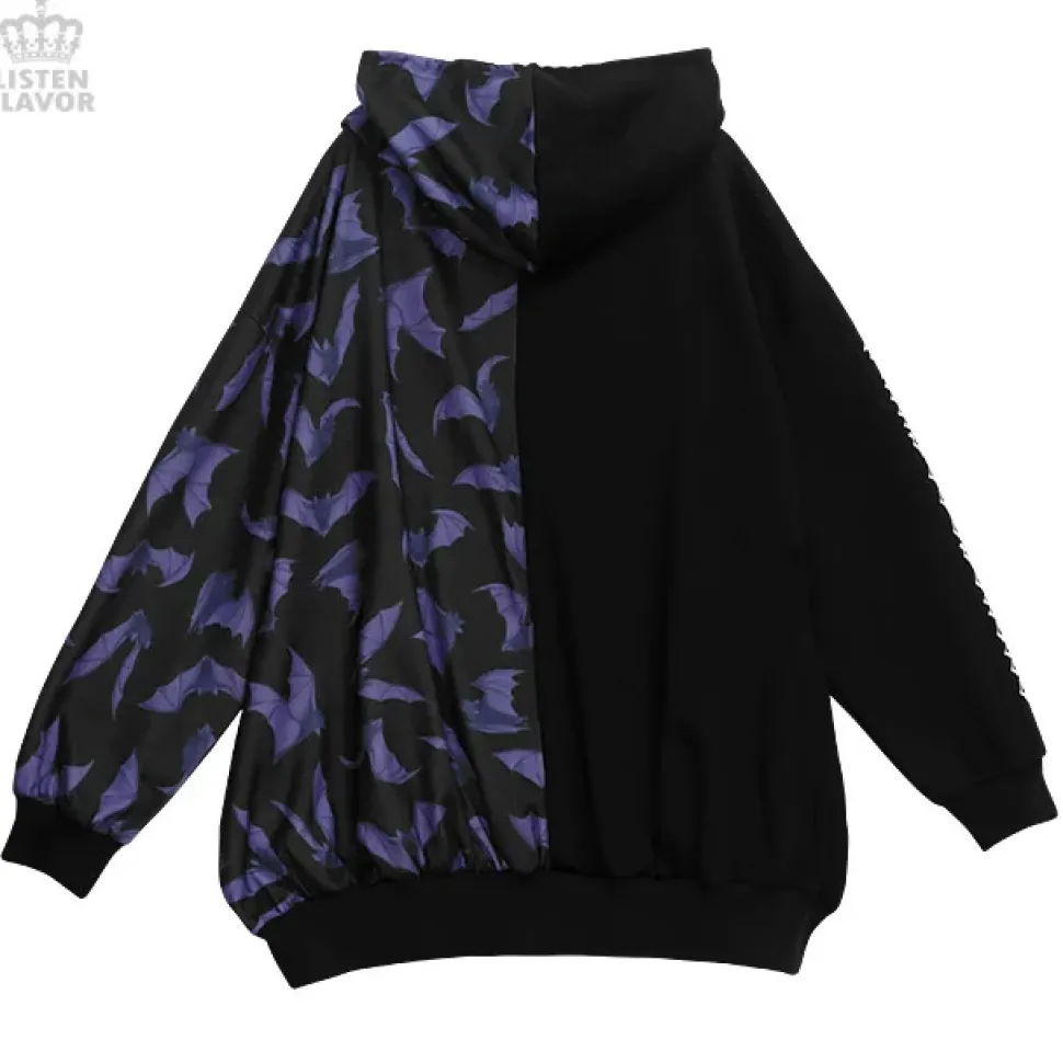 LISTEN FLAVOR Bat Double Zipper Hoodie