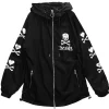 LISTEN FLAVOR Black 8-Bit Skull Anorak Jacket