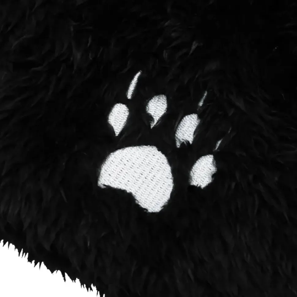 LISTEN FLAVOR Black Cat Ear Cat Paw Boa Neck Warmer