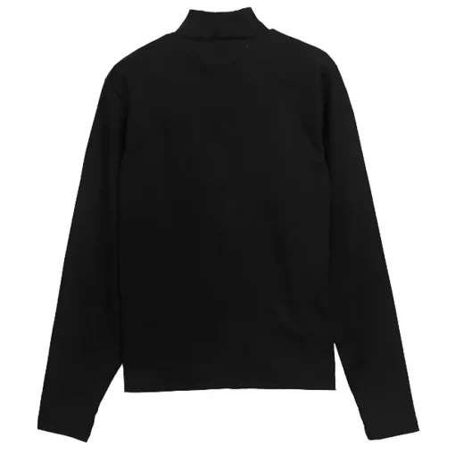 LISTEN FLAVOR Black Cat Studded Ribbed Top