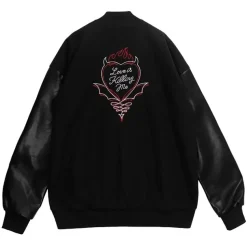 LISTEN FLAVOR Black Devil Heart Leather Sleeve Sutajan