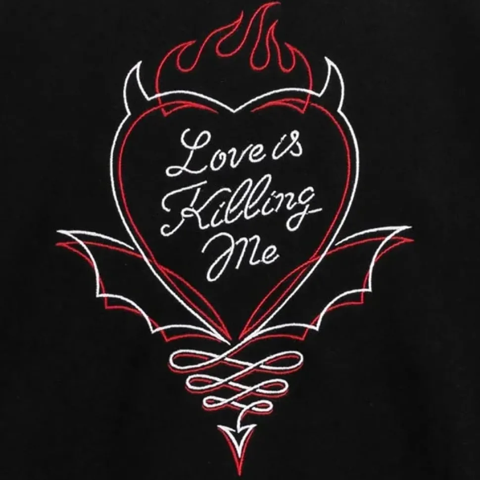 LISTEN FLAVOR Black Devil Heart Leather Sleeve Sutajan