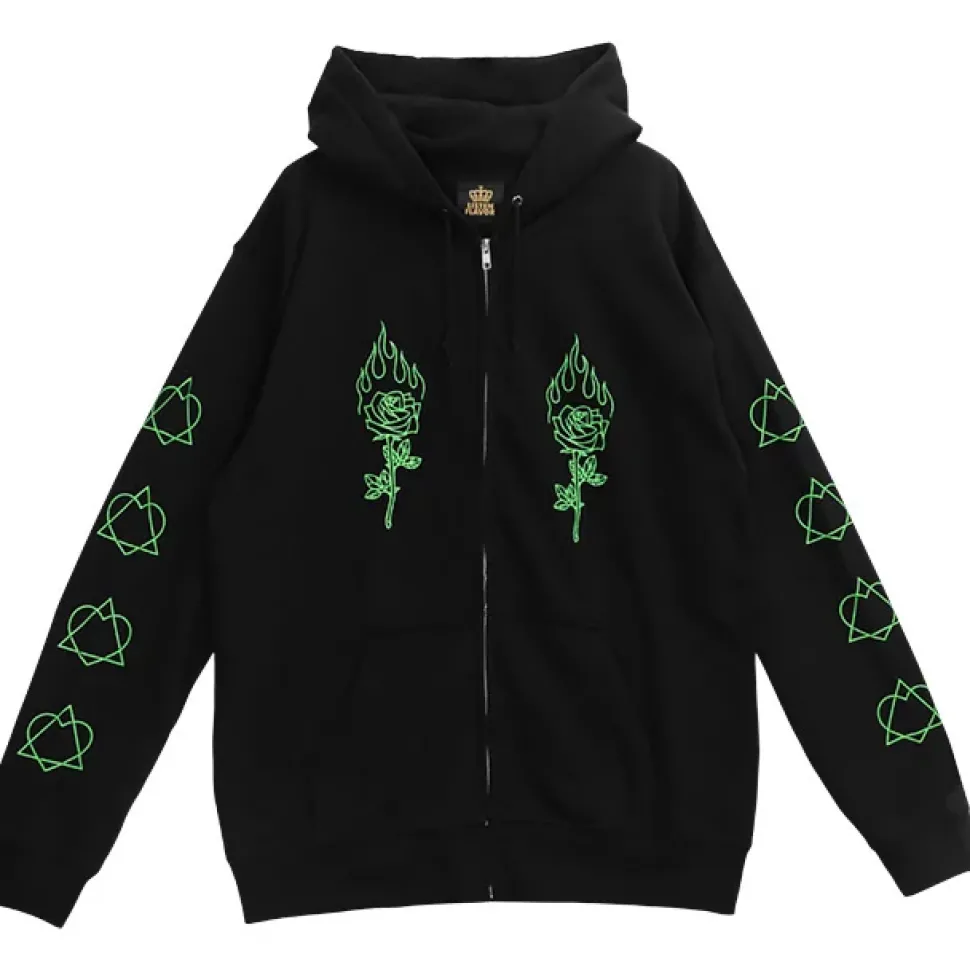 LISTEN FLAVOR Black Graffiti Zip Hoodie