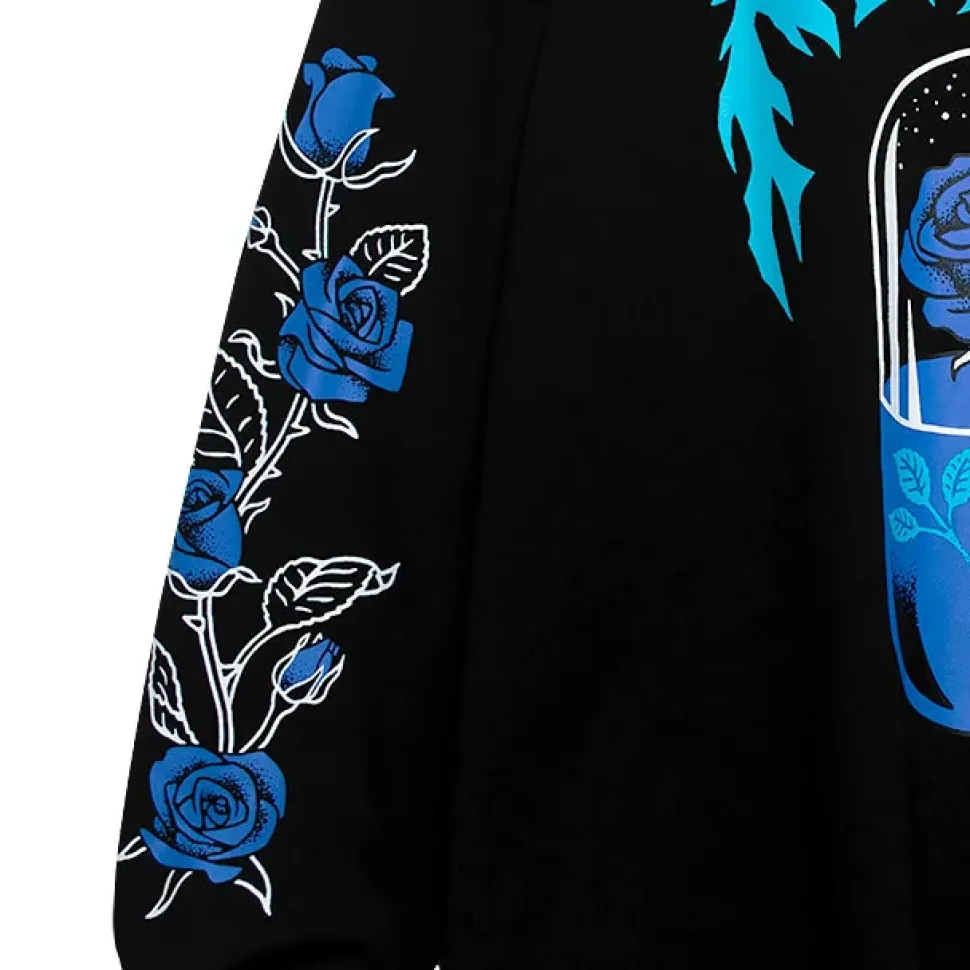 LISTEN FLAVOR Blue Rose Capsule Sweatshirt Black