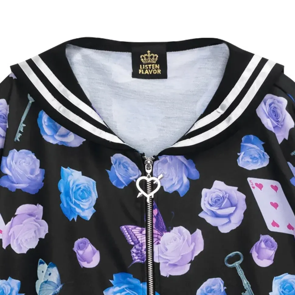 LISTEN FLAVOR Blue Rose Sailor Blouson