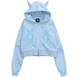 LISTEN FLAVOR Bondage Horn 2-Way Cropped Hoodie