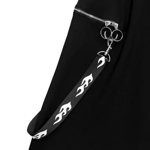 LISTEN FLAVOR Center Zip Strap Maxi Skirt Black