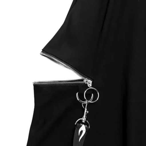 LISTEN FLAVOR Center Zip Strap Maxi Skirt Black