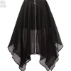 LISTEN FLAVOR Center Zip Hemline Skirt