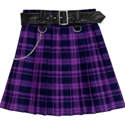 LISTEN FLAVOR Chain Belt Pleated Skirt