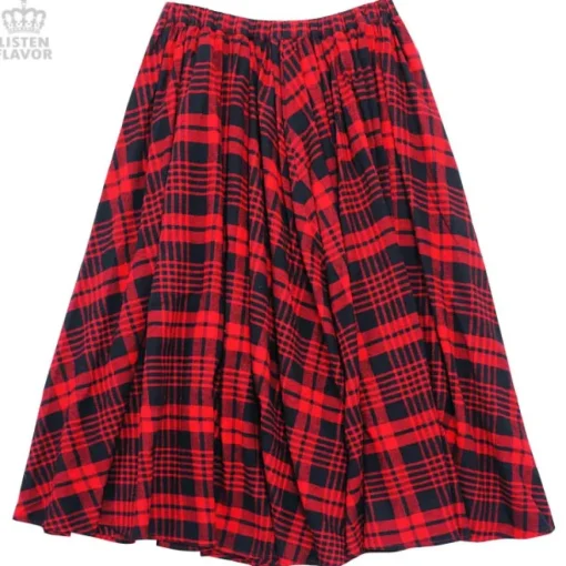 LISTEN FLAVOR Checkered Maxi Skirt