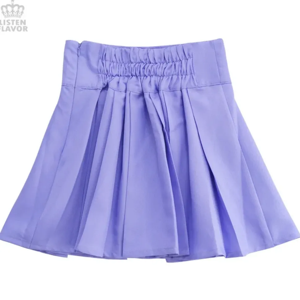 LISTEN FLAVOR Cherry Lace-Up Pleated Skirt