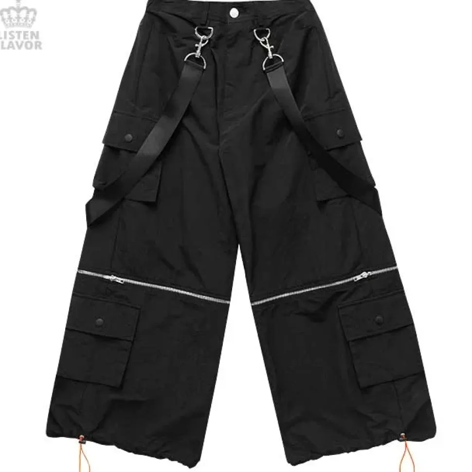 LISTEN FLAVOR Detachable Cargo Pants w/ Suspenders