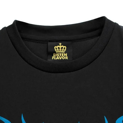 LISTEN FLAVOR Fallen Angel's Black Cat Long Sleeve T-Shirt