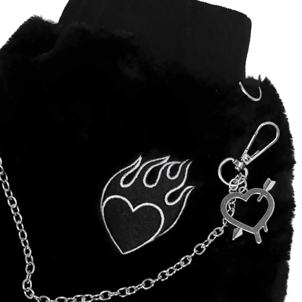 LISTEN FLAVOR Fire Heart Chain Boa Leg Covers