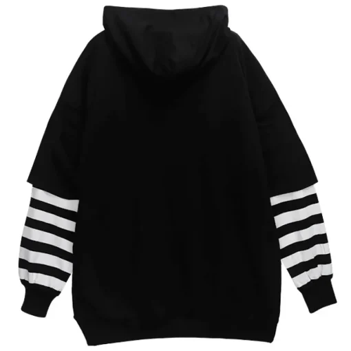 LISTEN FLAVOR Flame Eye Layered-Style Hoodie