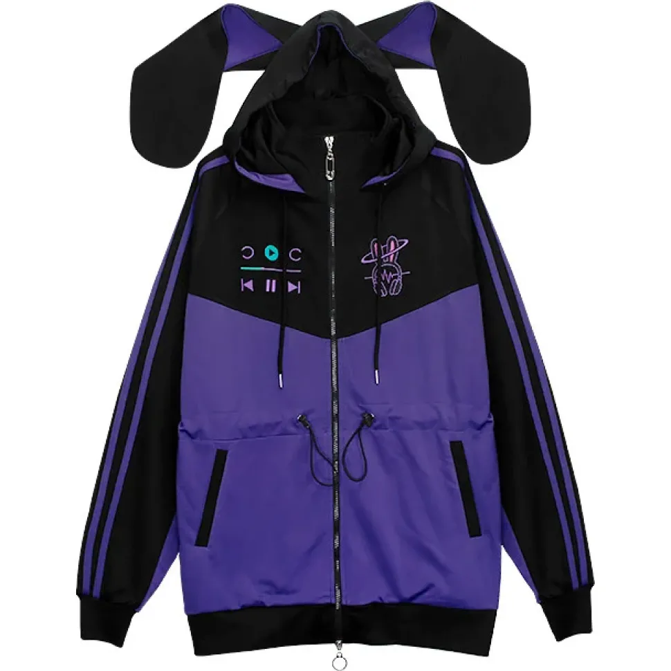 LISTEN FLAVOR From the Mirai Bunny Ear Jersey Hoodie