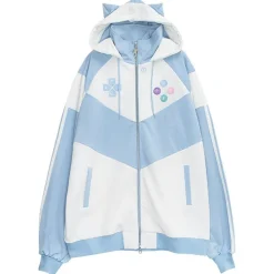 LISTEN FLAVOR Gaming Cat Ear Jersey Hoodie