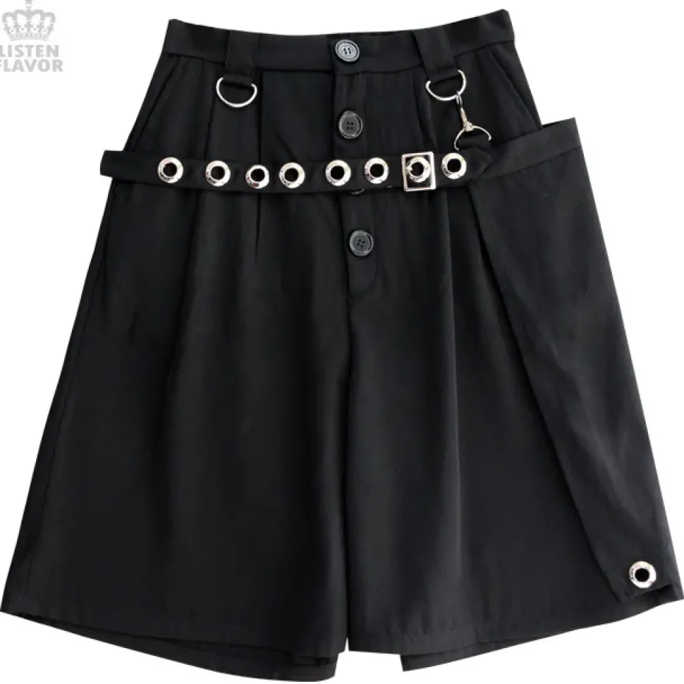 LISTEN FLAVOR Gaucho Pants w/ Eyelet Flap