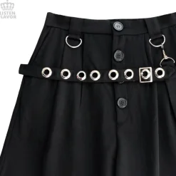 LISTEN FLAVOR Gaucho Pants w/ Eyelet Flap