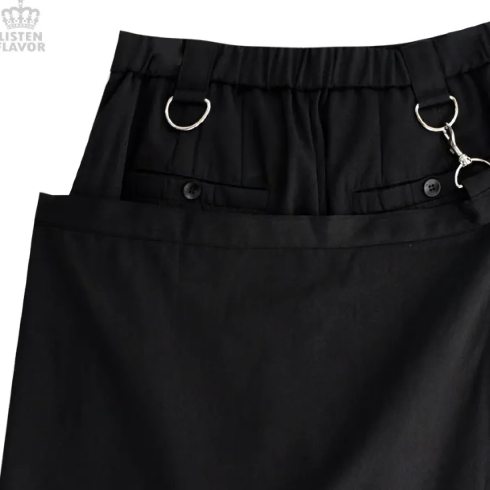 LISTEN FLAVOR Gaucho Pants w/ Eyelet Flap
