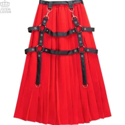 LISTEN FLAVOR Harness Pleated Long Skirt