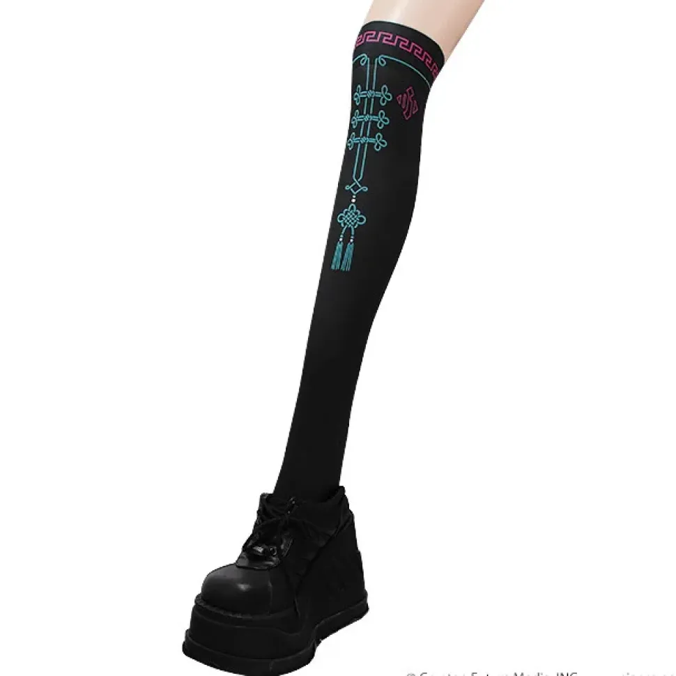 LISTEN FLAVOR Hatsune Miku China Knee-High Socks Black