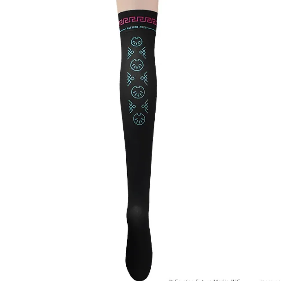 LISTEN FLAVOR Hatsune Miku China Knee-High Socks Black