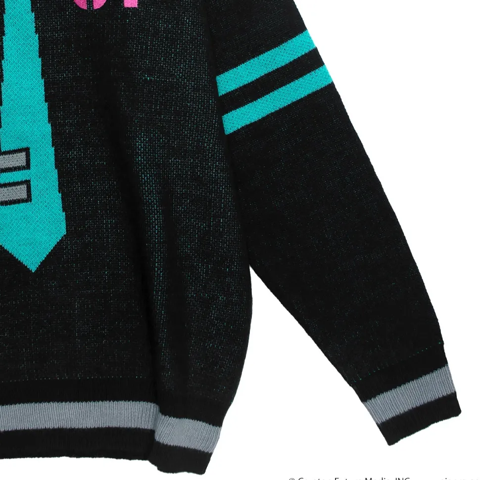 LISTEN FLAVOR Hatsune Miku V-neckline Knit Black