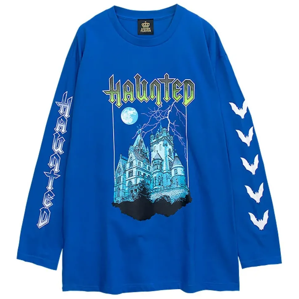 LISTEN FLAVOR Haunted Castle Long Sleeve T-Shirt