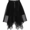 LISTEN FLAVOR Hemline Tulle Layered Skirt w/ Heart Belt